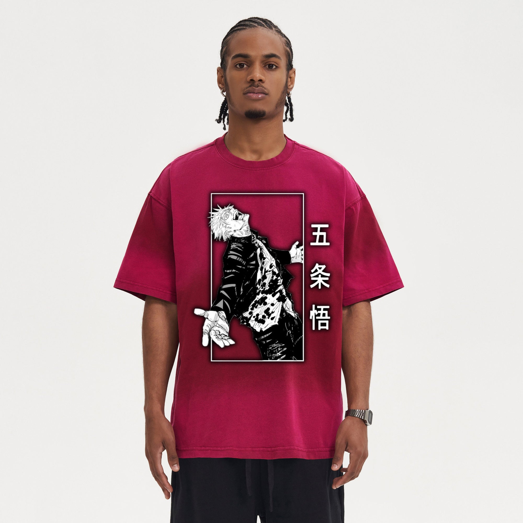 Grungy Gojo Laughing Oversized T Shirt