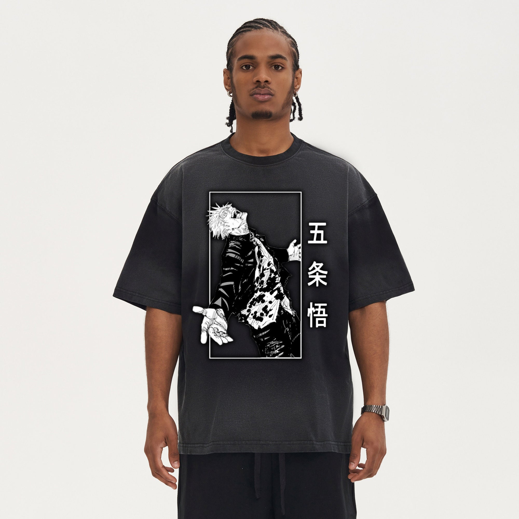 Grungy Gojo Laughing Oversized T Shirt